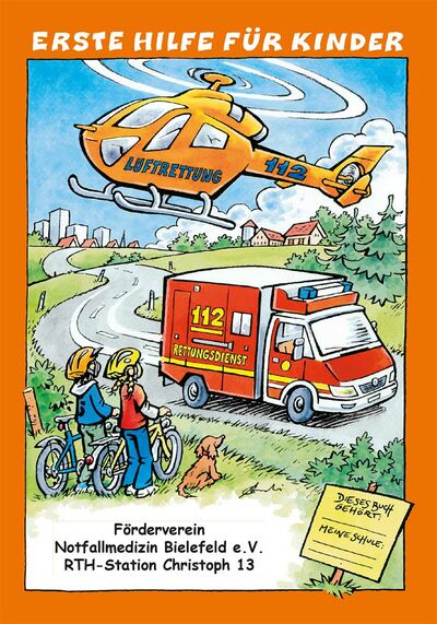 JORDAN Oberflächen unterstützt Erste Hilfe Buch für Kinder Projekt der Luftrettungsstation "Christoph 13", Förderverein Notfallmedizin.